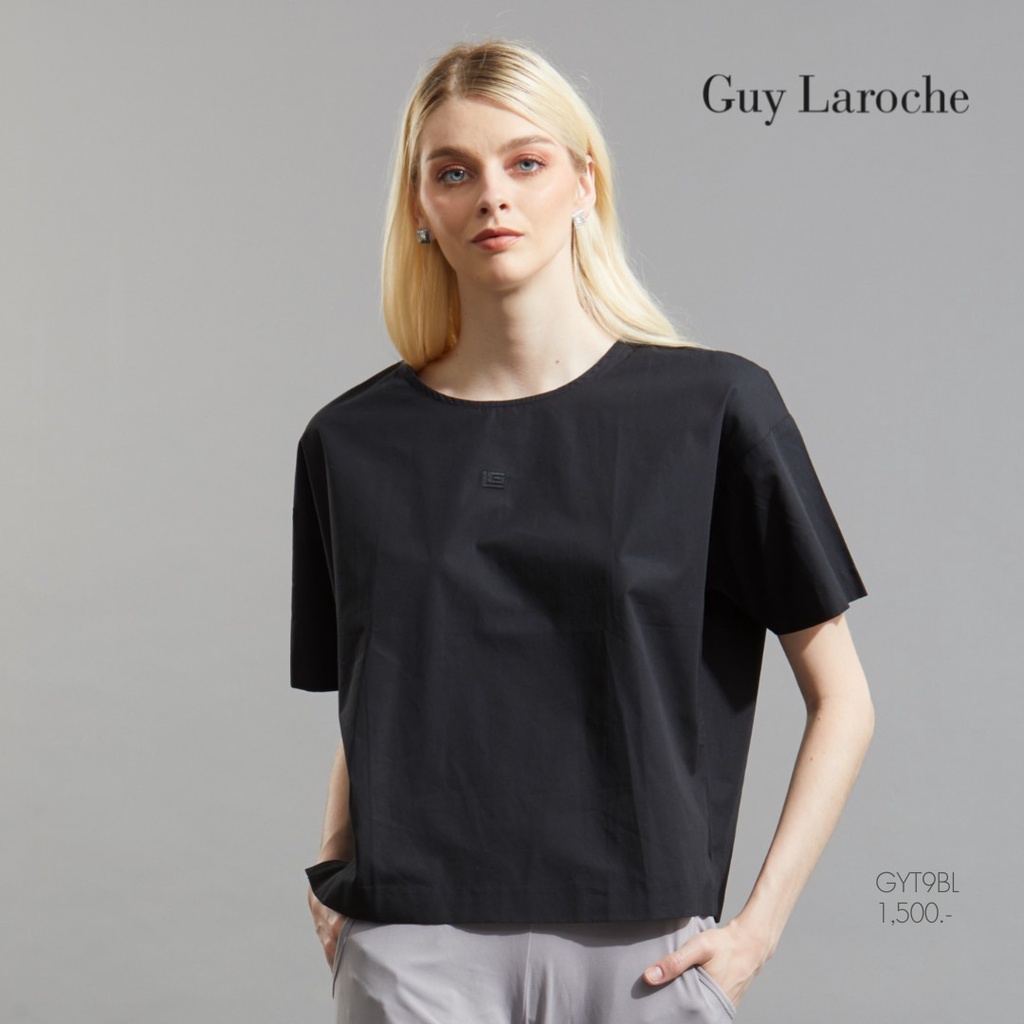 Guy Laroche เสื้อผู้หญิง Easy blouse : loose basic short sleeve blouse : (GYT9BL)