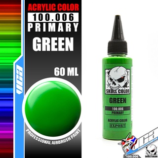 SKULL COLOR 100.006 GREEN ACRYLIC COLOR 60ML PRIMARY PAINT สีอะครีลิกสำหรับพลาสติก โมเดล VCA GUNDAM