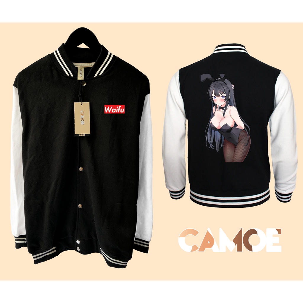 Waifu Mai Sakurajima Aobuta เสื้อแจ็คเก็ตเบสบอล Anime Varsity
