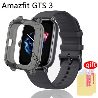 Amazfit GTS 3 GTS3 เคส TPU นิ่ม ป้องกัน กันชน หน้าจอ ฟิล์มกันรอย สําหรับผู้หญิง ผู้ชาย นาฬิกา