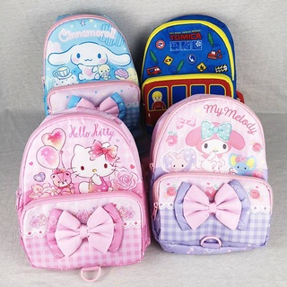 SANRIO กระเป๋าเป้สะพายหลัง ลาย Kitty Melody Cinnmaoroll Tomica Kids พร้อมสายคล้อง 7622 ปลอดภัย สําหรับเด็ก