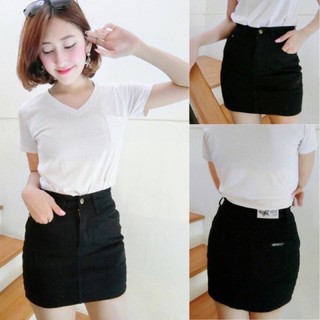 🌈New‼️สินค้าพร้อมส่งทันที่ กระโปรงยีนส์ยืดเอวสูงทรงAใส่เข้ารูปทรงสวยมาก