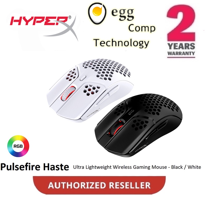 HYPERX PULSEFIRE HASTE เมาส์เล่นเกมไร้สายพร้อม HONEYCOMB SHELL 16000 DPI LIGHTWEIGHT [ 4P5D7AA / 4P5