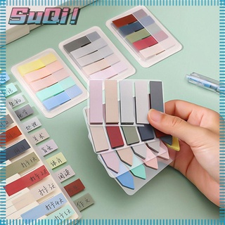 SUQI 100 Sheets Novelty Memo Pad Bookmark Paster Sticker Sticky Notes Tab Strip Vintage Color Office Supplies Label Stationery Key Points Index Flags