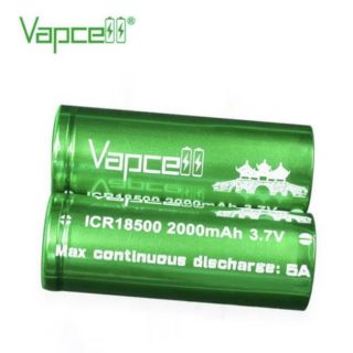 ถ่านชาร์จ Vapcell ICR18500 2000mAh 3.7V ของแท้ แพค2ก้อน