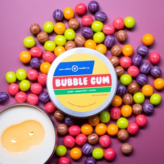 เทียนหอม เทียนไขถั่วเหลือง Bubble Gum - Grape, Peppermint &amp; Vanilla