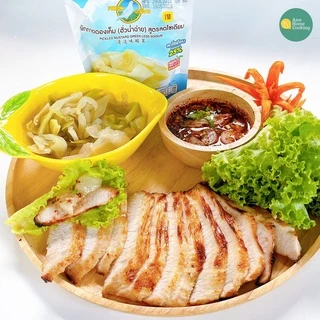 ผักกาดดองเค็ม ฮั่วน่ำฉ่าย สูตรลดโซเดียม 25% ตรานกพิราบ แบบซอง ขนาด 145 กรัม แพ็ค 4 ซอง