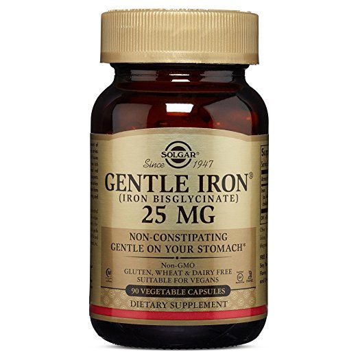 Solgar, Gentle Iron, 25 mg , 90 Vegetable Capsules