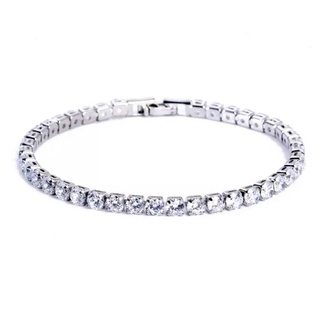 💎พร้อมส่งจากไทย💎สร้อยข้อมือเพชรรอบ เพชร CZ ตัวเรือนเงิน 925