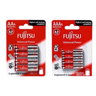 ถ่าน Fujitsu alkaline แพค4ก้อน (เลือกขนาดAAหรือAAA) 1.5V