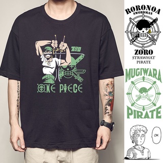 Cotton One Piece Roronoa Zoro เสื้อยืด Wano Kuni แขนสั้นผู้ชายสามดาบสไตล์ Zoro เสื้อผ้าอุปกรณ์ต่อพ่วง