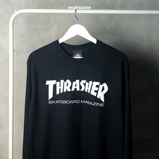 นิตยสารสเก็ตบอร์ด Thrasher แขนยาว สีดํา