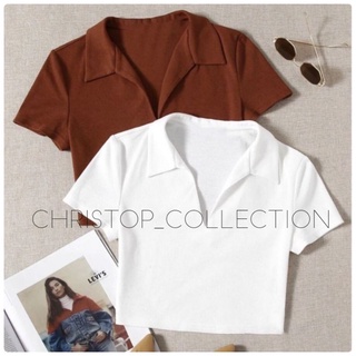 COLLAR POLO CROPTOP BLOUSE WOMENSWEAR