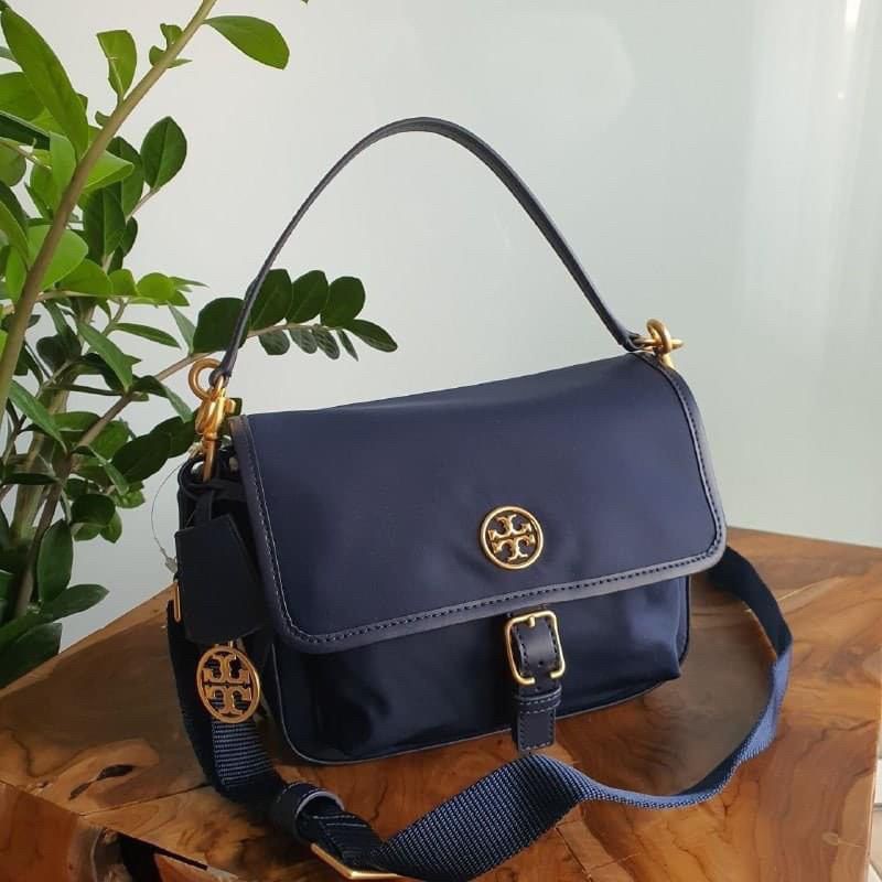 🎀 (สด-ผ่อน) กระเป๋าสะพาย สีกรมไนลอน 74651 Tory Burch Piper Nylon Crossbody COLOR: Royal Navy