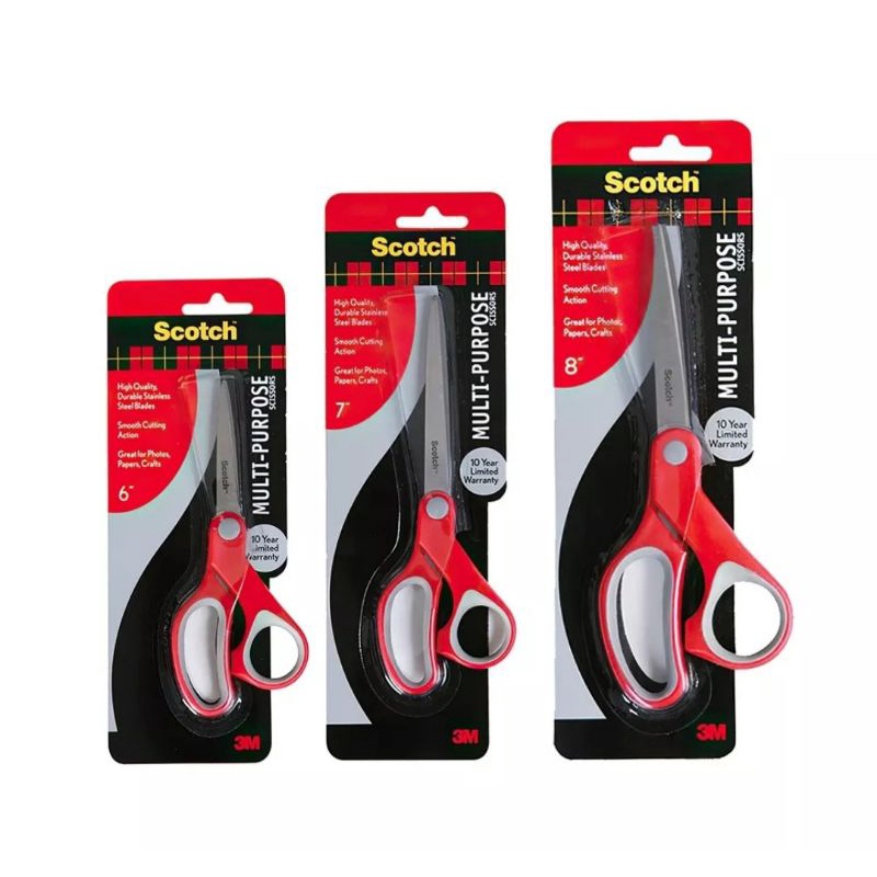 สก๊อตช์  กรรไกรอเนกประสงค์ (6นิ้ว, 7นิ้ว, 8นิ้ว) กรรไกร Scotch 3M scissor รับประกันคุณภาพ 10 ปี CAT1426 CAT1427