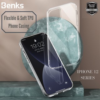 Benks TPU ใส เคส สําหรับ iPhone 12 Pro Max Mini ไม่เหลือง ใส TPU เคสโทรศัพท์ กันกระแทก