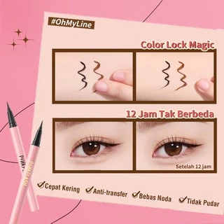 Pinkflash Ohmypinkflash Ohmyline ดินสอเขียนขอบตา สีน้ําตาลดํา กันน้ํา ติดทนนาน 2 สี