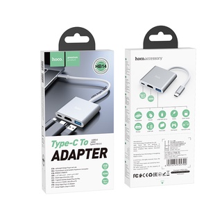 อุปกรณ์เพิ่มช่องต่อ Hoco Type-C hub “HB14 Easy use” USB3.0+HDMI+PD