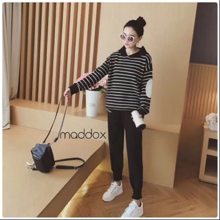 Stripe Hoody Warm Set