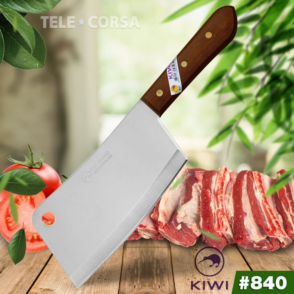 มีดKIWI มีดหั่นสแตนเลสกีวี 840 ด้ามไม้ 7นิ้ว  รุ่นKitchen-knife-kiwi-840p-94A-Boss