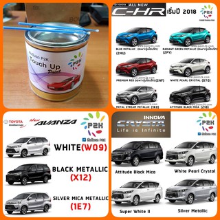 สีแต้มรถ P2K -I สีรถยนต์ TOYOTA CHR, AVANZA, PRIUS, INNOVA สีตรงร่น ตรงเบอร์รถ (กี่งเงา) ขนาด 80 g (กระป๋อง)