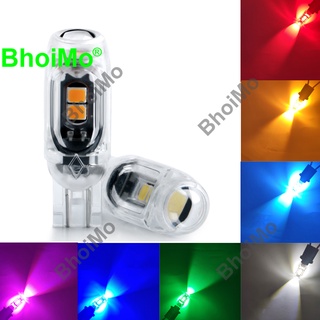 BhoiMo เลนส์ไฮไลท์ 5SMD LED T10 W5W 194 168 อ่านไฟหยุดจอดรถป้ายทะเบียนหางโดม ความกว้างภายในด้านหลังไฟแสดงผล 2835 ไฟสัญญาณรถยนต์ ประตูท้าย อัตโนมัติ มอเตอร์ หลอดไฟ ถั่วลิสง รถจักรยานยนต์ รถยนต์ DC12v สีขาว สีแดง สีเหลือง น้ำแข็ง สีฟ้า สีชมพู สีเขียว