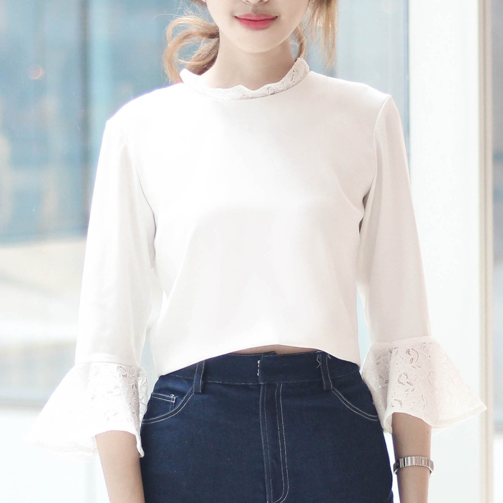 MYLAR - anna frilled sleeve top