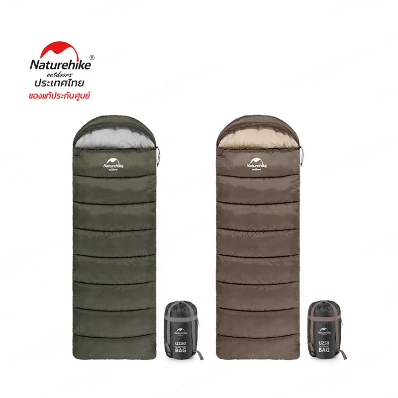 Naturehike Thailand ถุงนอน U250S พับเก็บง่าย Envelope sleeping bag with hood