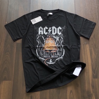 ย้อนยุคStoreglori เสื้อยืด ลาย ACDC HELLE BELLS สําหรับผู้ชาย และผู้หญิง | เสื้อยืด ACDC ขนาดใหญ่ แต่งกระจกเต็มตัวS-5XL