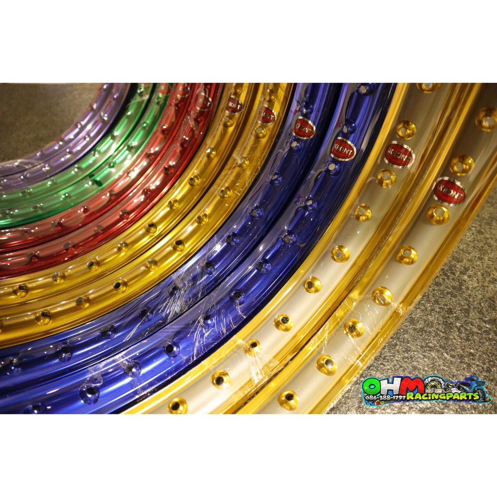 ล้ออาร์กอน Akront รางน้ำ ลิขสิทธ์เเท้ ขนาด17x1.2 งานตัวหนา เลเซอร์ลงที่ผิวงาน เต้าล้อใหญ่ ขึ้นซี่ลวด