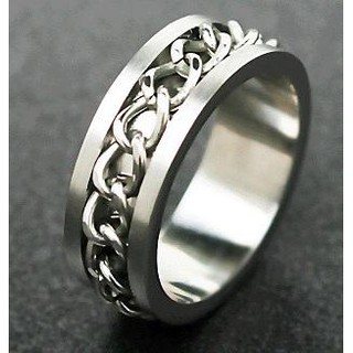 Chain stainless steel Ring แหวนผู้ชายเท่ๆ เครื่องประดับผู้ชาย ทำจาก สแตนเลสสตีล หน้าแหวน มีโซ่ล้อมรอบ