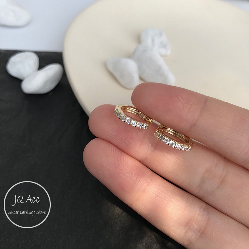 14k Zircon Hoop ต่างหูสําหรับเจาะ Hypoallergenic Earings สําหรับผู้หญิงชุด Earings สําหรับเด็ก Hypoallergenic ต่างหูเจาะชุดอุปกรณ์เสริมเครื่องประดับ