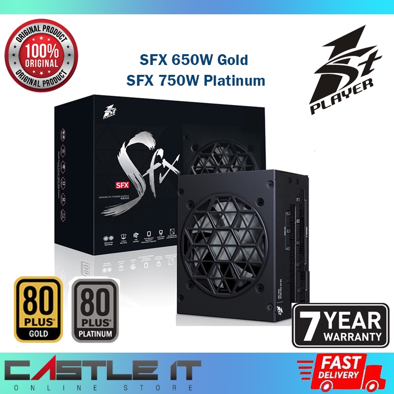 ผู้เล่นที่ 1 SFX 650W 750W 850W แหล่งจ่ายไฟแบบโมดูลาร์เต็มรูปแบบ 80 Plus Gold Platinum SFF PSU