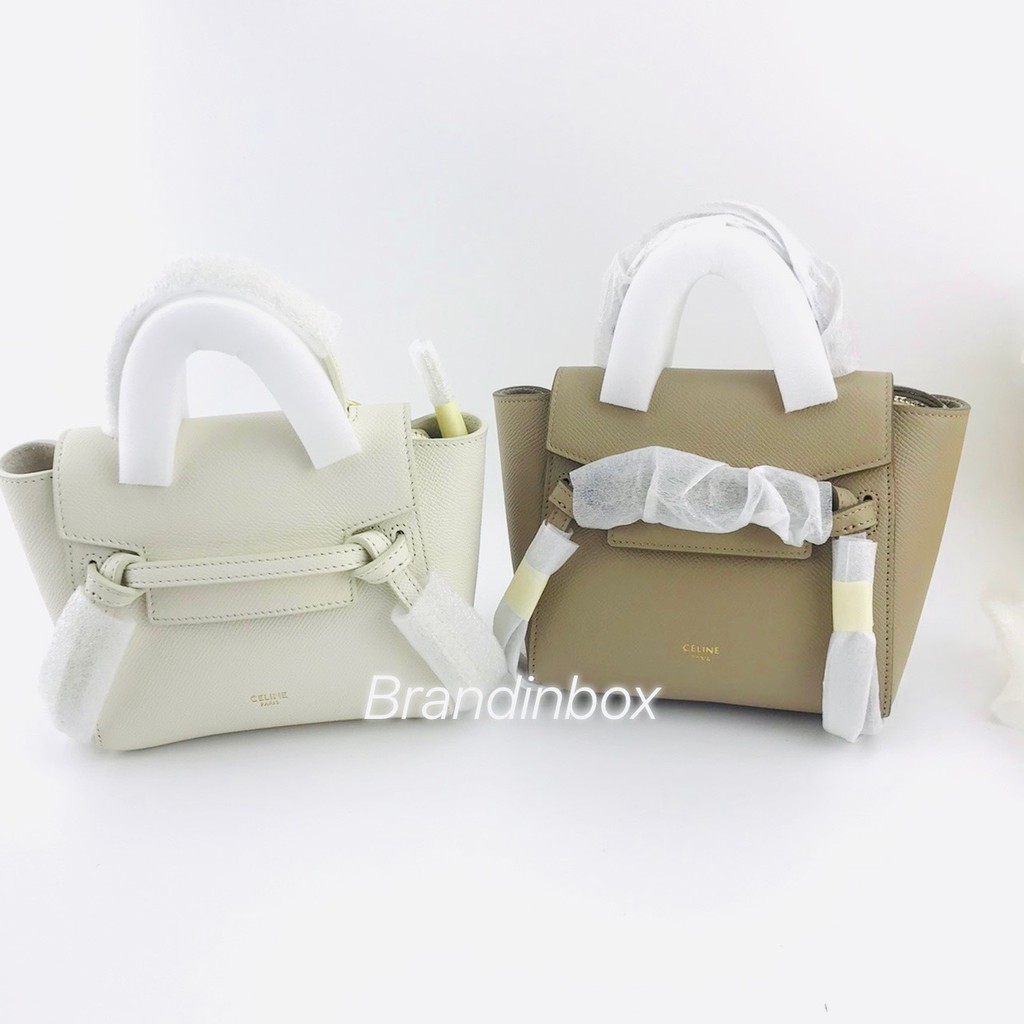 Celine Pico Belt bag White / Light taupe