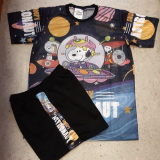 เซทกางเกงขาสั้น &amp; เสื้อยืด ลายSnoopy Astronaut