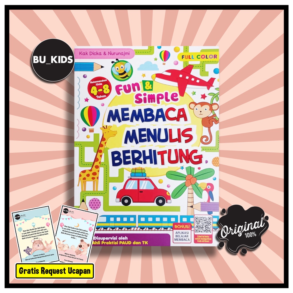 KINDERGARTEN & PAUD CHILDRENS BOOKS; FUN & SIMPLE READING, WRITING, และ COUNTING