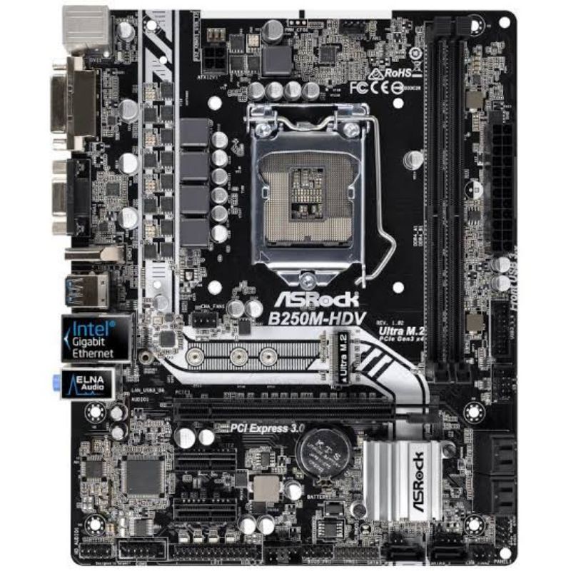 MAINBOARD (เมนบอร์ด) 1151 Asrock b250m-hdv + ฝาหลัง