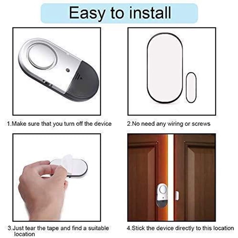 Kiprun ประตูหน้าต่างนาฬิกาปลุก, Home Security ไร้สาย Burglar Alarm ประตูแม่เหล็ก Sensor 120dB Anti-theft Alarm สําหรับบ้านเด็กความปลอดภัย,Burglar Alert ราคา ถูกที่สุด ดีลบีเคเค แกลเลอรีภาพที่ 2
