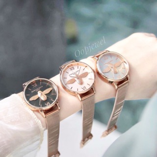 ‼️โค้ดBEHKH ลด60฿‼️ 🐝HONEYBEE WATCH (LONDON)🐝  นาฬิกาสายสีโรสโกลด์