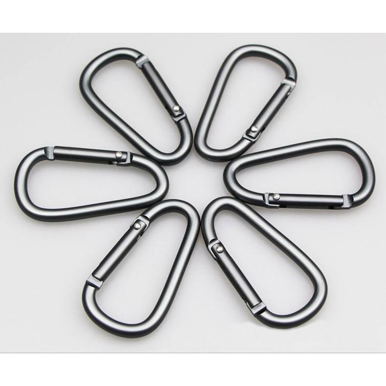 High Quality 6 cm D-Shape Carabiner Camping Equipment Backpack Buckle Water Bottle Hanging Snap Hook Keychain