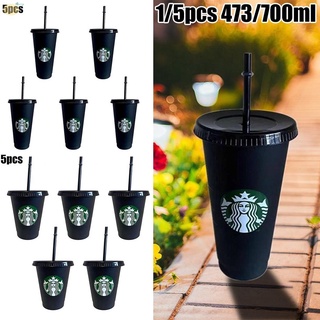 ถ้วยพร้อมฝาปิด Starbucks สีดํา 473 / 700 มล.