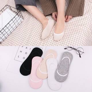 พร้อมส่ง ถุงเท้าผ้าฝ้าย สีพื้น สําหรับผู้หญิง