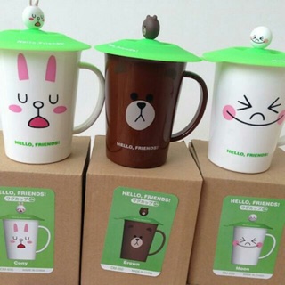 เซตแก้ว LINE FRIENDS พร้อมฝาปิด