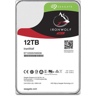 SEAGATE HDD 12TB IRONWOLF NAS 7200RPM 256MB ST12000VN0008  (Warranty 3Y) #สินค้าใหม่ประกันศูนย์100%