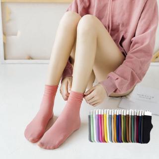 Korean Version Girls Auntumn Crew Socks Candy Color Women Warm Socks {17 Different Colors}