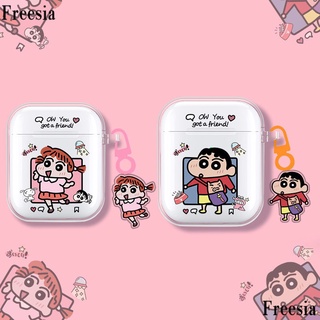 เคสหูฟังบลูทูธ ซิลิโคน ใส กันกระแทก ลายการ์ตูนชินจัง สําหรับ airpods Pro 2 3rd Generation