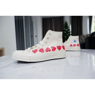 🤓COMME DES GARÇONS PLAYOff-white Converse Edition Multiple Hearts Chuck 70 High Sneakers 🔥Limited edition 🔥