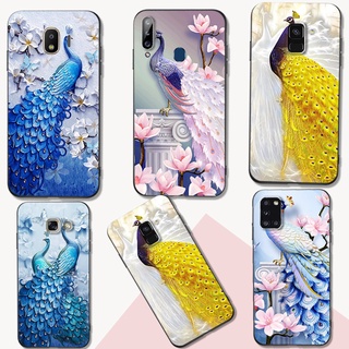 เคสโทรศัพท์มือถือ ซิลิโคนนิ่ม ลายนกยูง หรูหรา ขนาด 164.2 มม. สําหรับ Samsung Galaxy A11 A20S A21S M30S M21 A02S