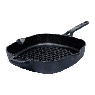 MEYER CAST IRON GRILL PAN กระทะเหล็กหล่อ กระทะย่าง แข็งแรง ทน ร้อนไว กระทะปิ้งย่าง ขนาด 25 ซม. ไม่มีสารก่อมะเร็ง PFOA (47763-C)