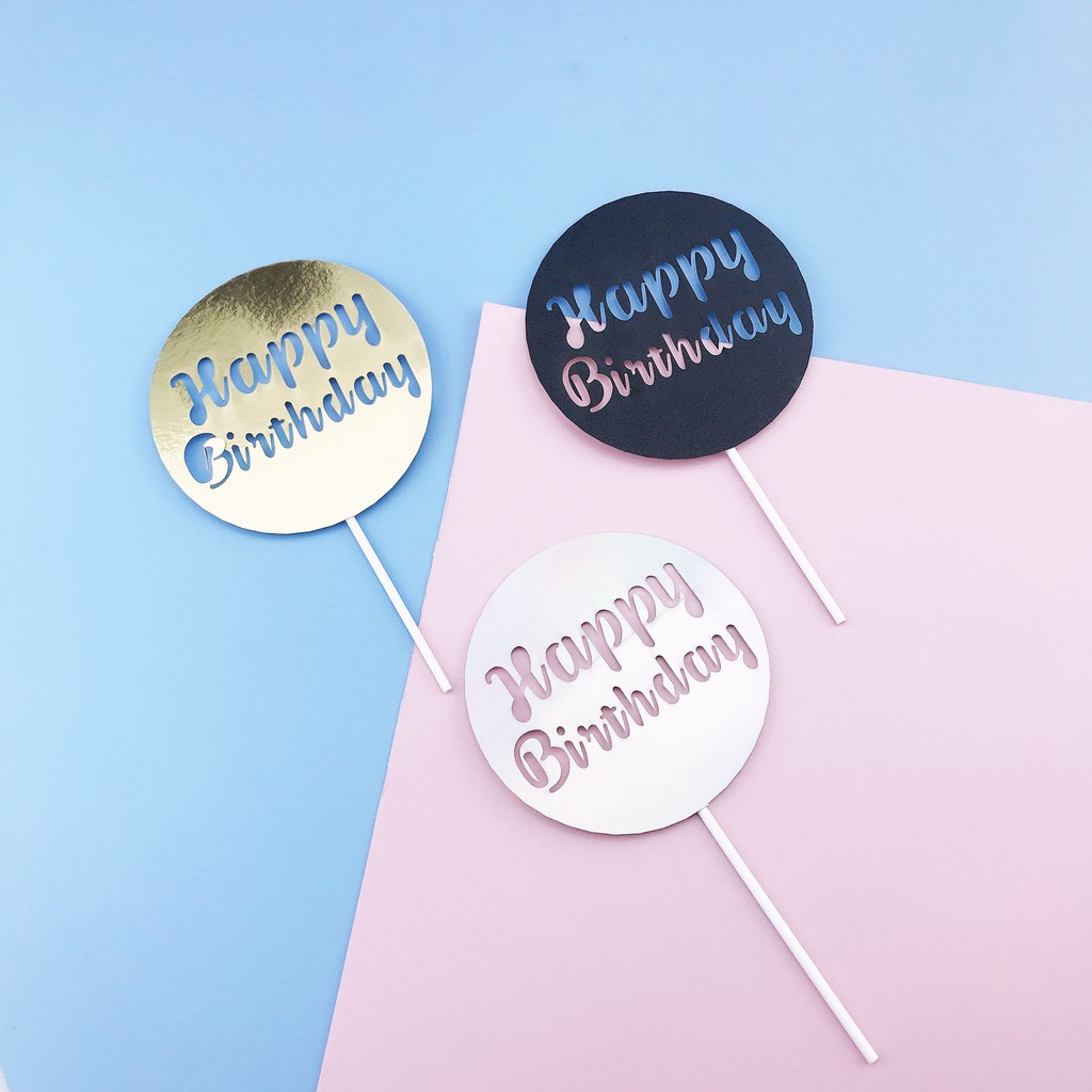 *พร้อมส่ง* ป้ายปักเค้ก Happy Birthday